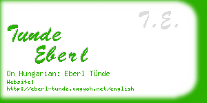 tunde eberl business card
